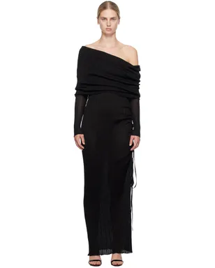 ALAÏA ドレープ オフショルダー マキシドレス - サムネイル1