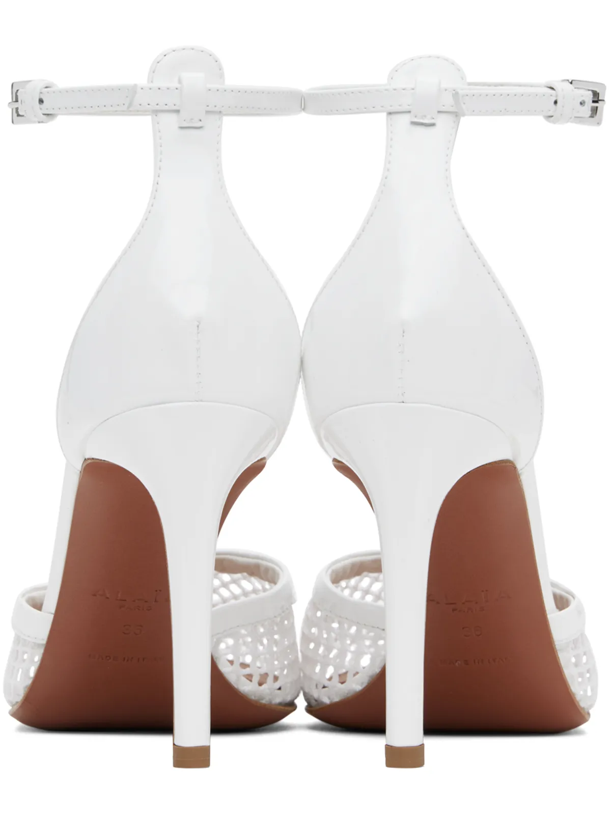 ALAÏA ホワイト フィッシュネット ハイヒール - 画像2