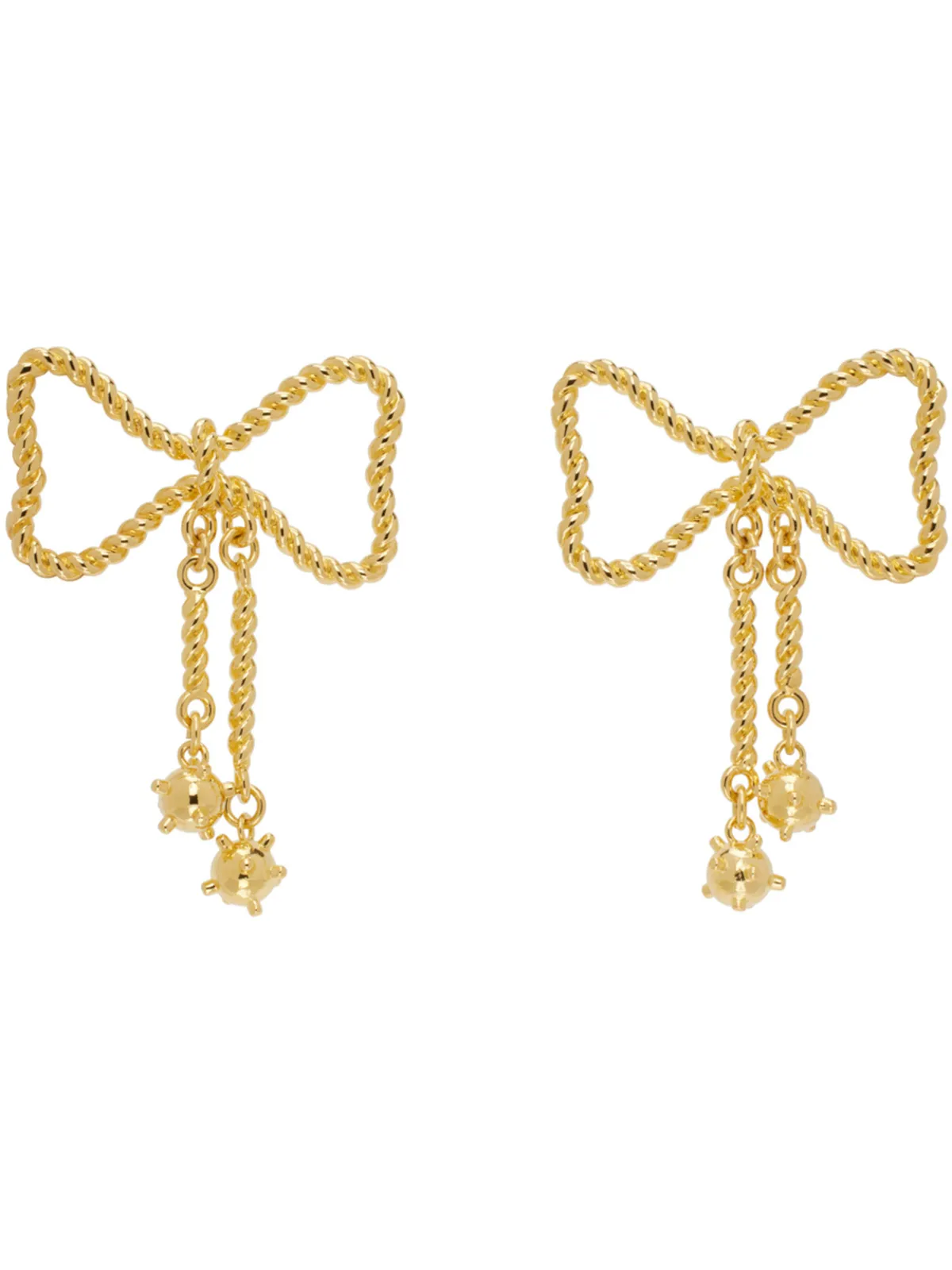 Chopova Lowena ゴールド Mace Bow ピアス - 画像1