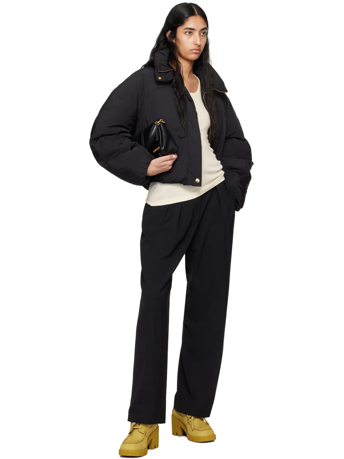 JACQUEMUS La Casaコレクション ブラック La doudoune courte Caraco ジャケット - 画像4