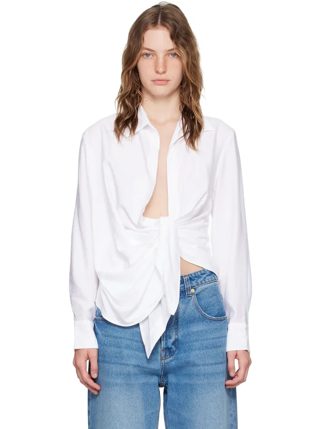 JACQUEMUS JACQUEMUS Les Sculpturesコレクション ホワイト La chemise Bahia シャツの商品画像
