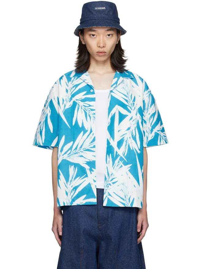 JACQUEMUS JACQUEMUS SSENSE限定 La Casaコレクション ブルー＆ホワイト La chemise Jean シャツの商品画像