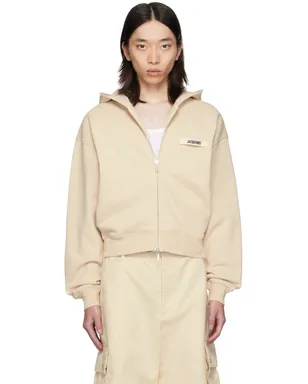 JACQUEMUS La Casaコレクション ベージュ Le hoodie Gros Grain zippé フーディ - サムネイル1
