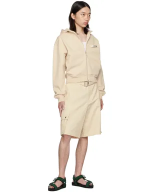 JACQUEMUS La Casaコレクション ベージュ Le hoodie Gros Grain zippé フーディ - サムネイル4