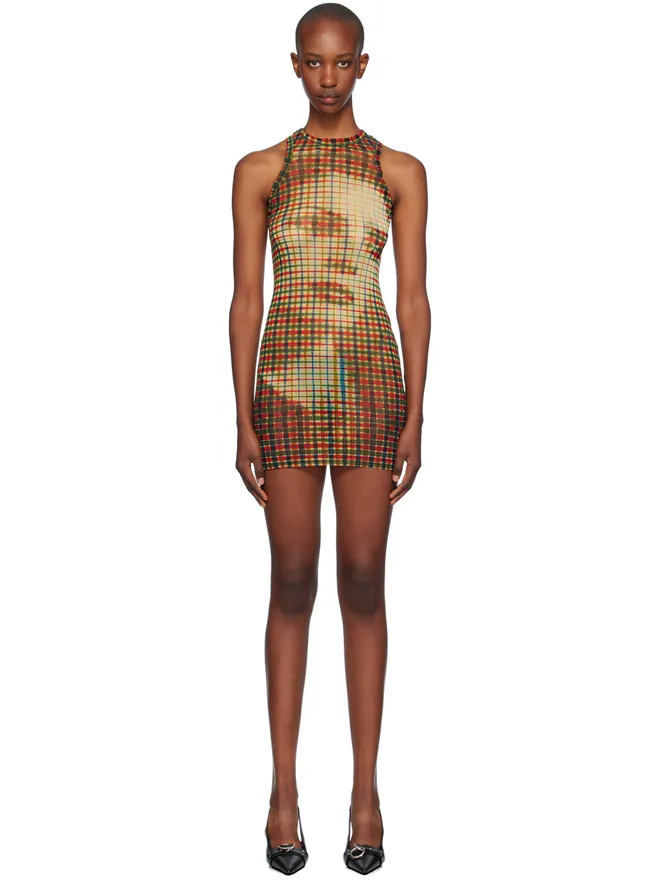 Jean Paul Gaultier Jean Paul Gaultier Tartan Face ミニワンピースの商品画像