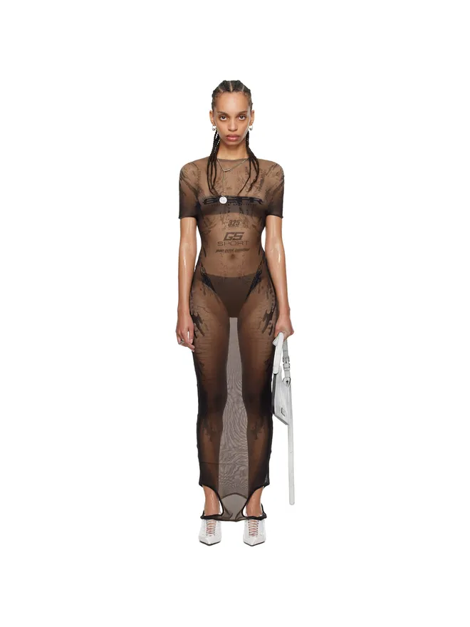 Jean Paul Gaultier Jean Paul Gaultier Shayne Oliverエディション ブラウン GS Sport マキシドレスの商品画像