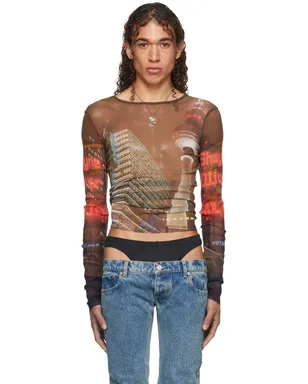 Jean Paul Gaultier Shayne Oliverエディション ブラウン 長袖Tシャツ - サムネイル1