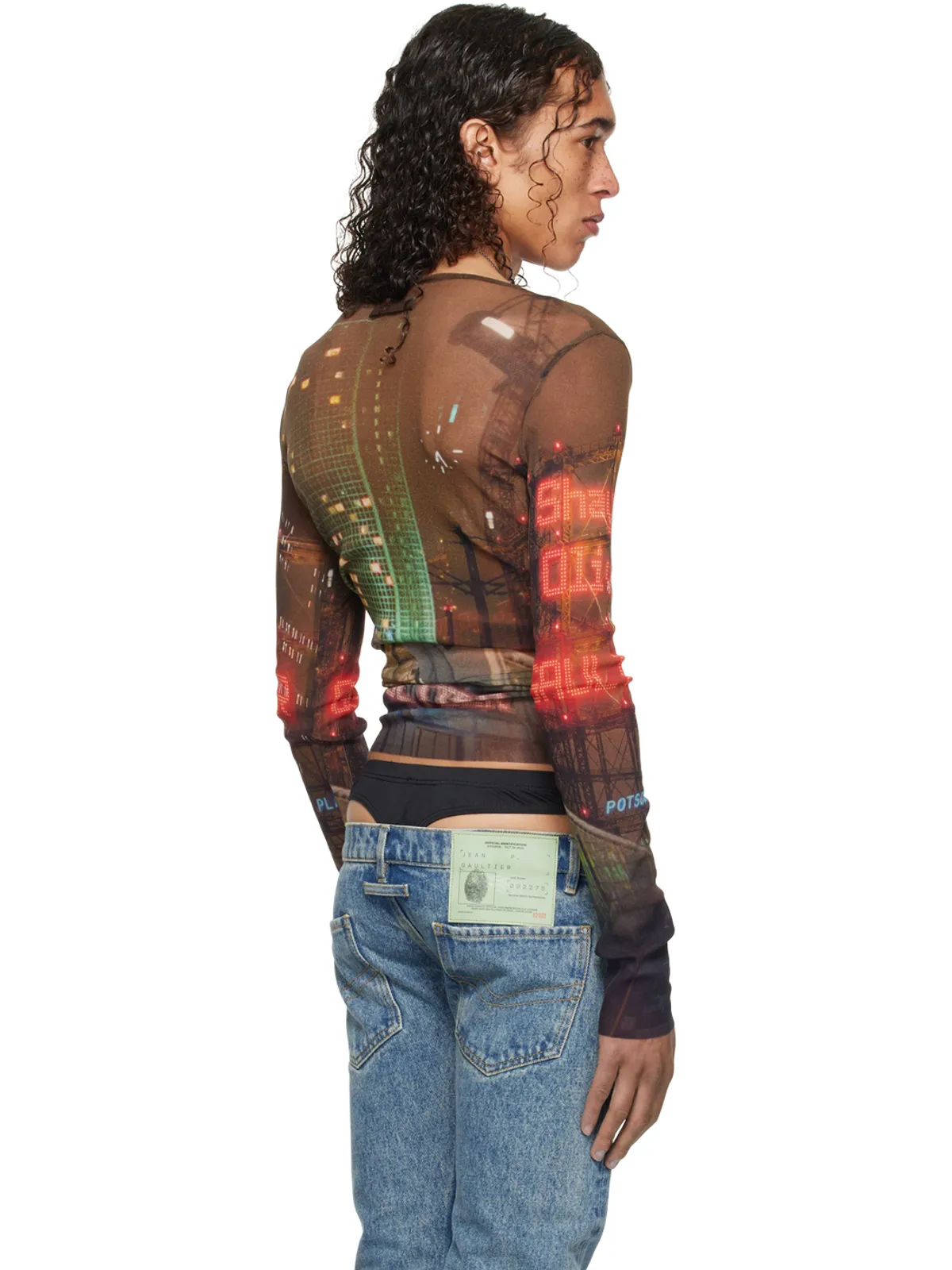 Jean Paul Gaultier Shayne Oliverエディション ブラウン 長袖Tシャツ - 画像3