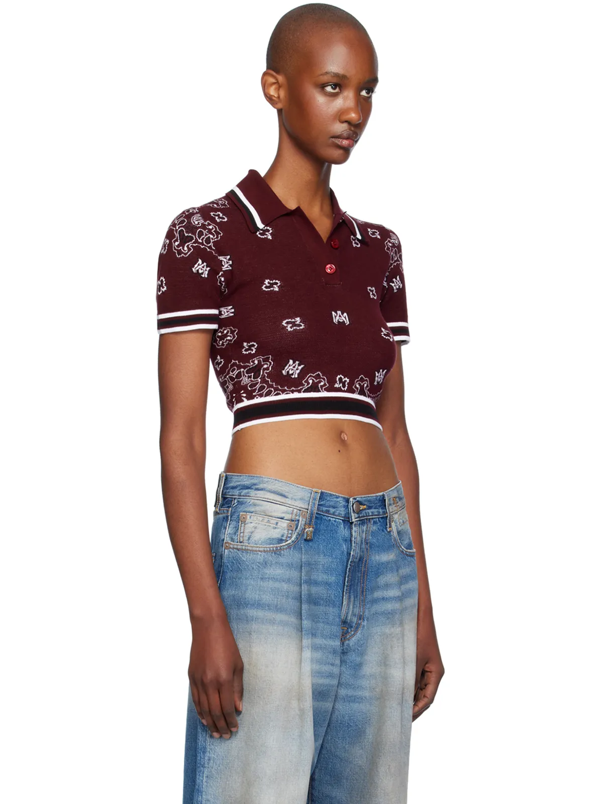 AMIRI MA Bandana ニットポロシャツ - 画像2