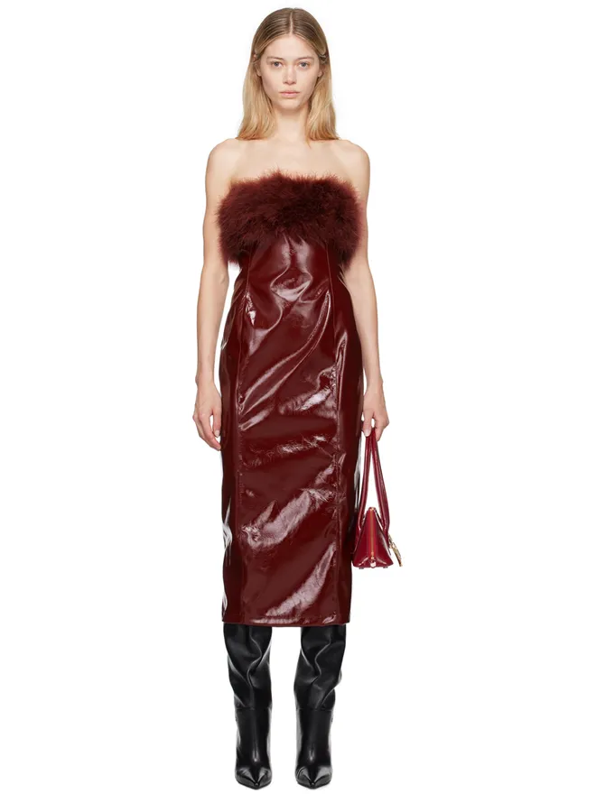 Blumarine Blumarine マラブーフェザー フェイクレザー ミディアムドレスの商品画像