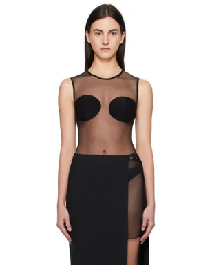 Nensi Dojaka Padded Bra Sleeveless Sheer ボディスーツ - サムネイル1