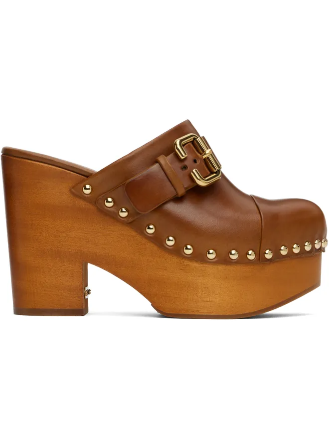 Chloe Chloe ブラウン Jeanette ウェッジ ミュールの商品画像