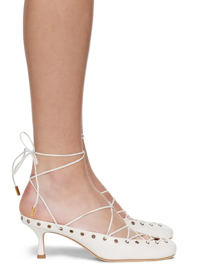 Chloe Chloe ホワイト 'Chloé' ギリー ミュールの商品画像