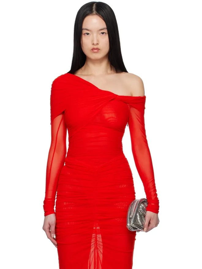 Mugler Mugler ワンショルダー ルーシュ ボディスーツの商品画像