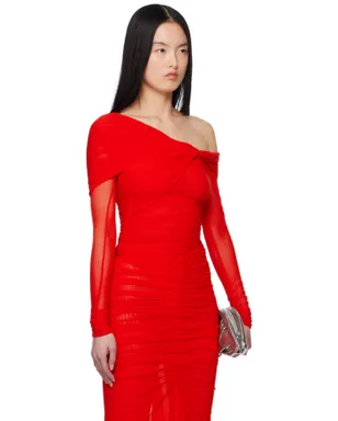 Mugler ワンショルダー ルーシュ ボディスーツ - サムネイル2