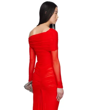 Mugler ワンショルダー ルーシュ ボディスーツ - サムネイル3