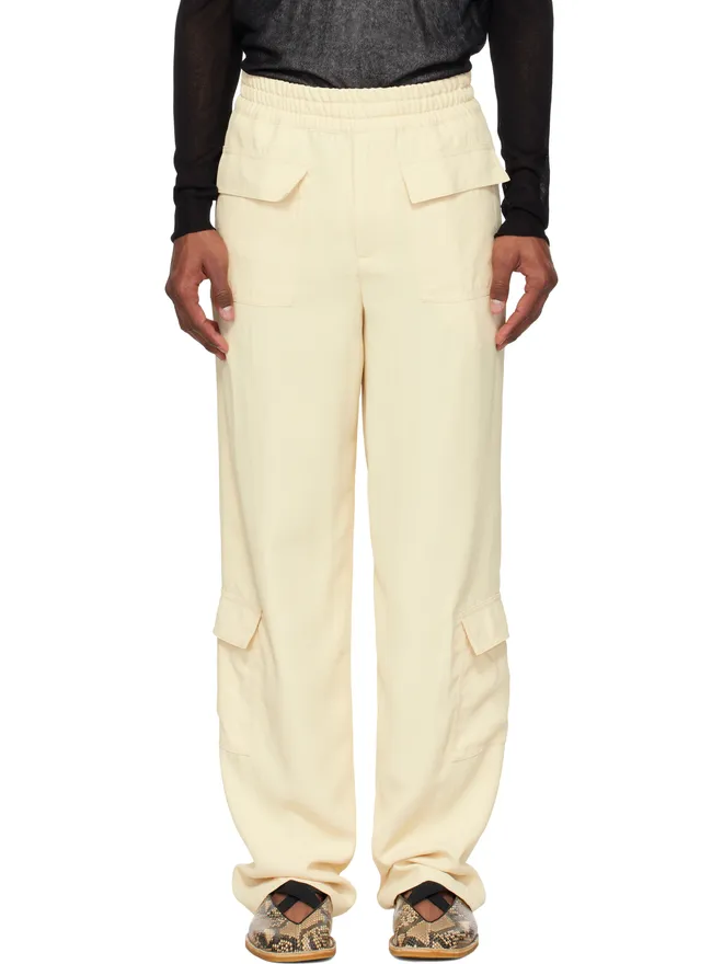 Dries Van Noten Dries Van Noten オフホワイト ツイル カーゴパンツの商品画像