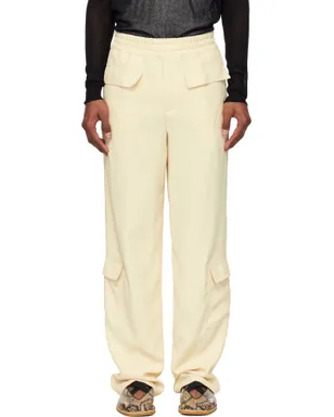 Dries Van Noten オフホワイト ツイル カーゴパンツ - サムネイル1