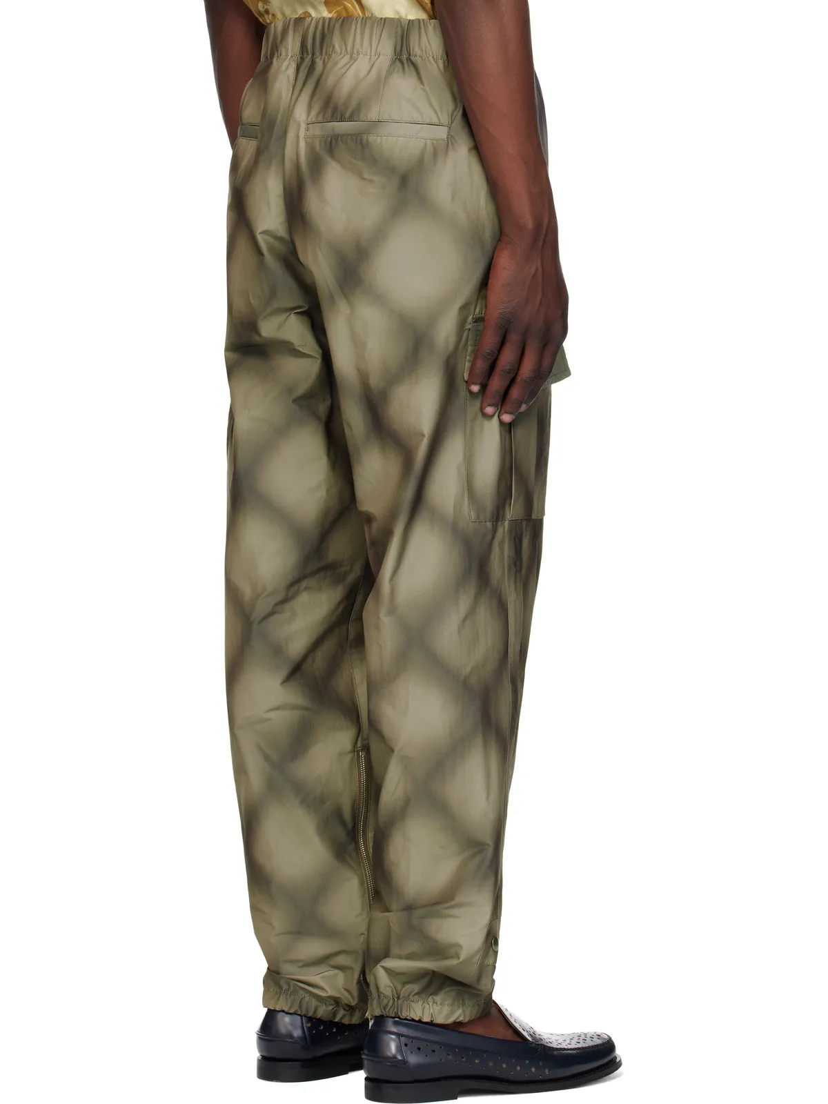 Dries Van Noten カーキ チェック カーゴパンツ - 画像3