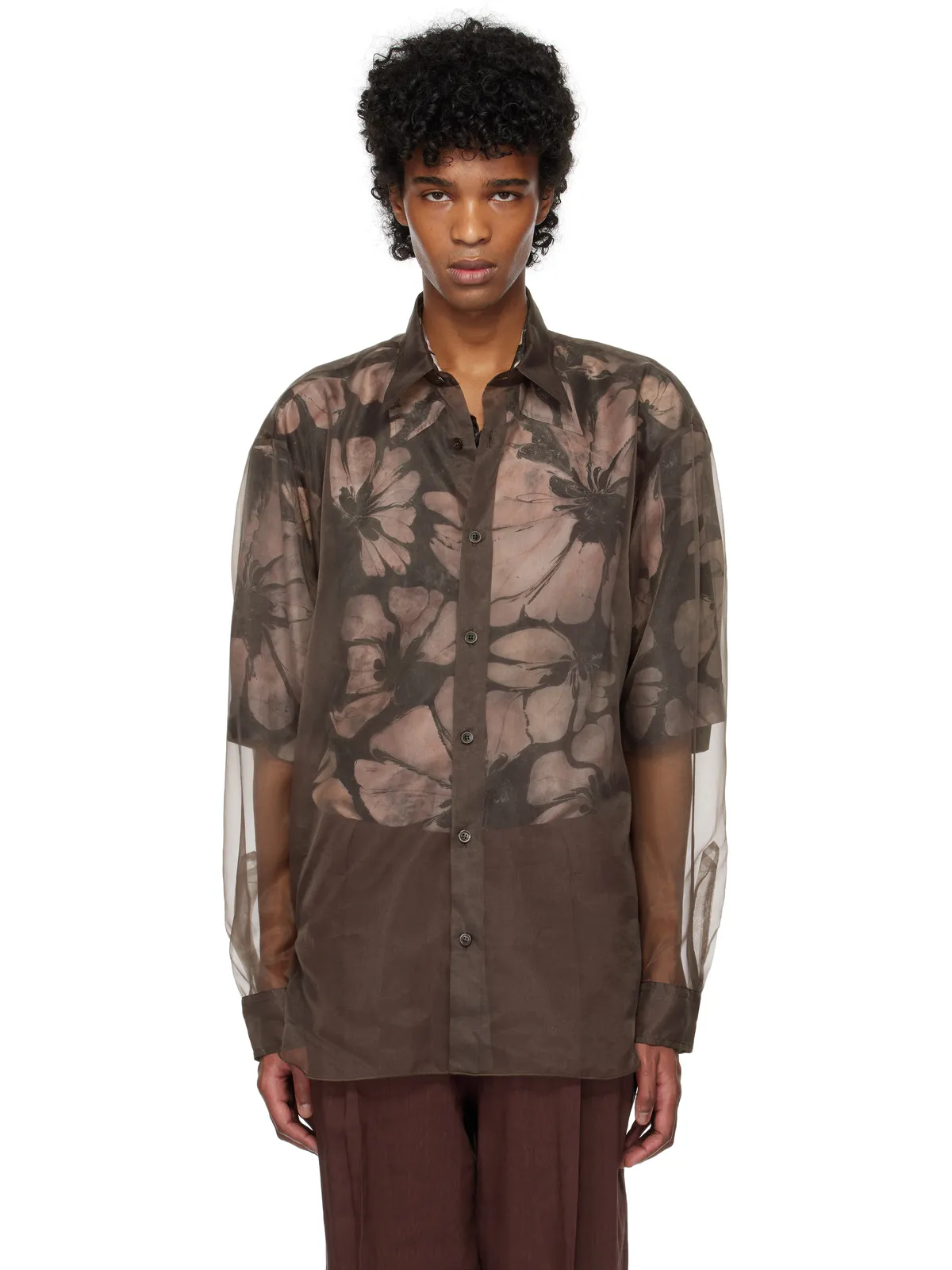 Dries Van Noten オーガンザ シャツ - 画像1
