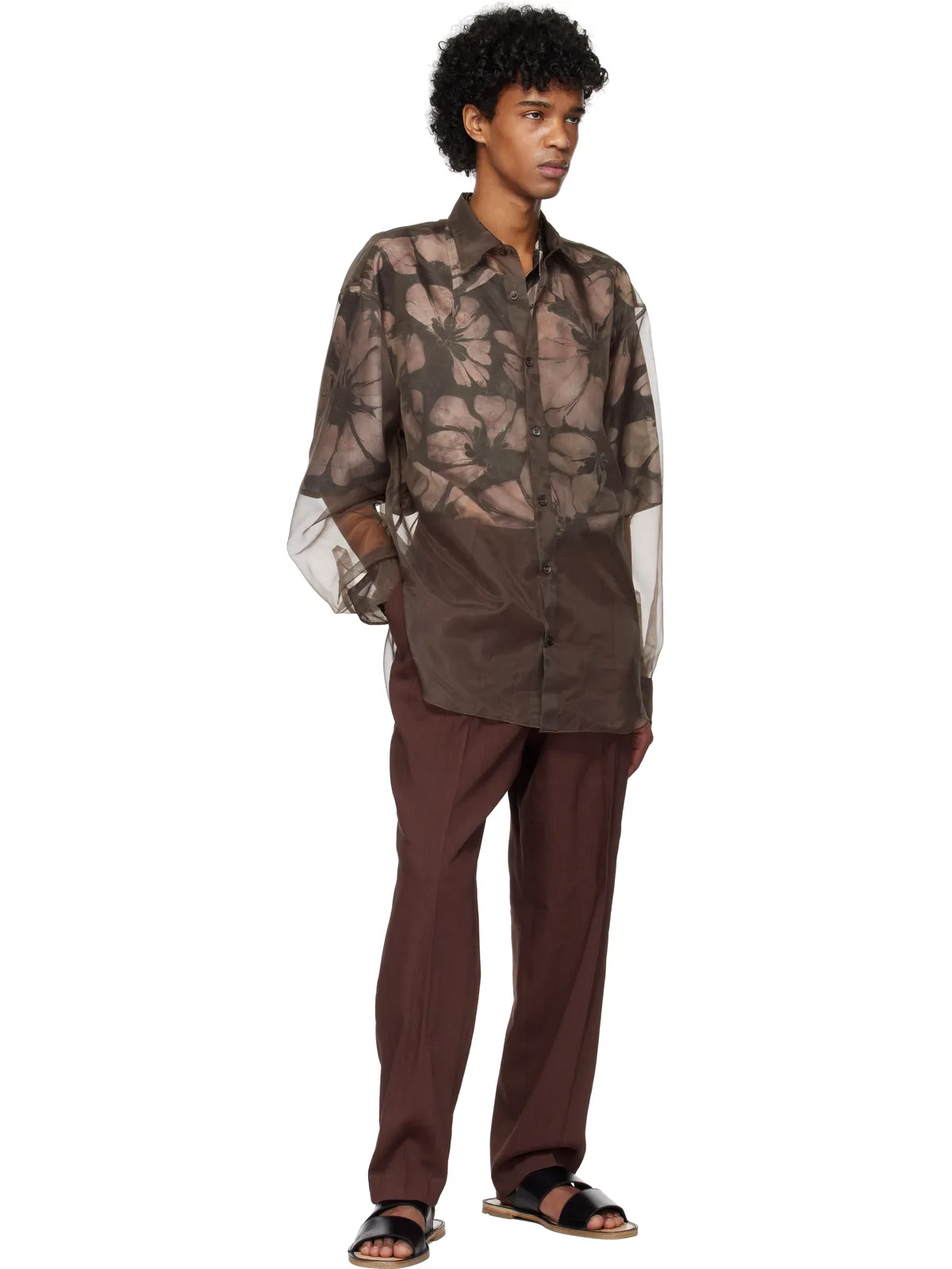 Dries Van Noten オーガンザ シャツ - 画像4