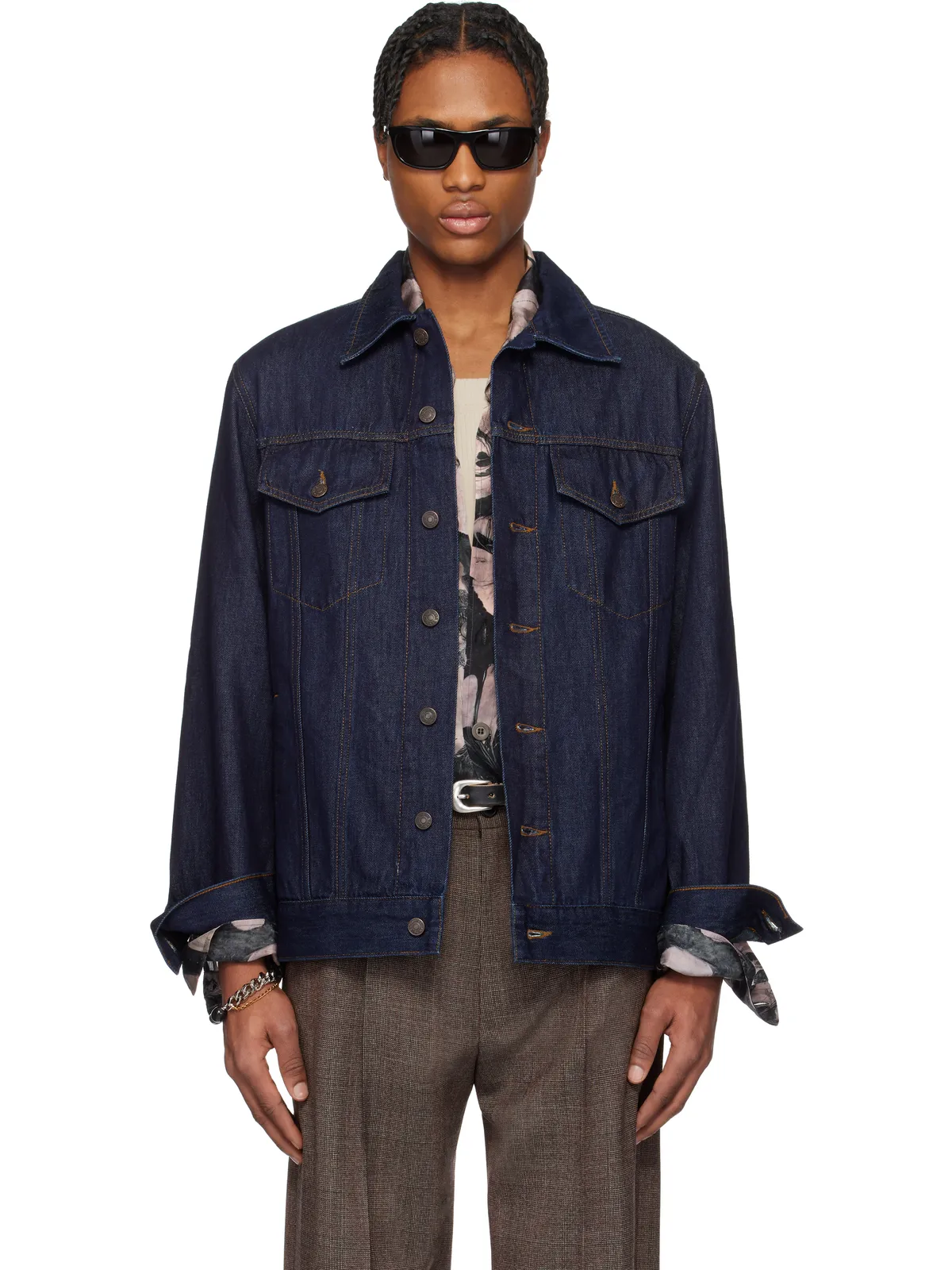 Dries Van Noten パネル デニムジャケット - 画像1