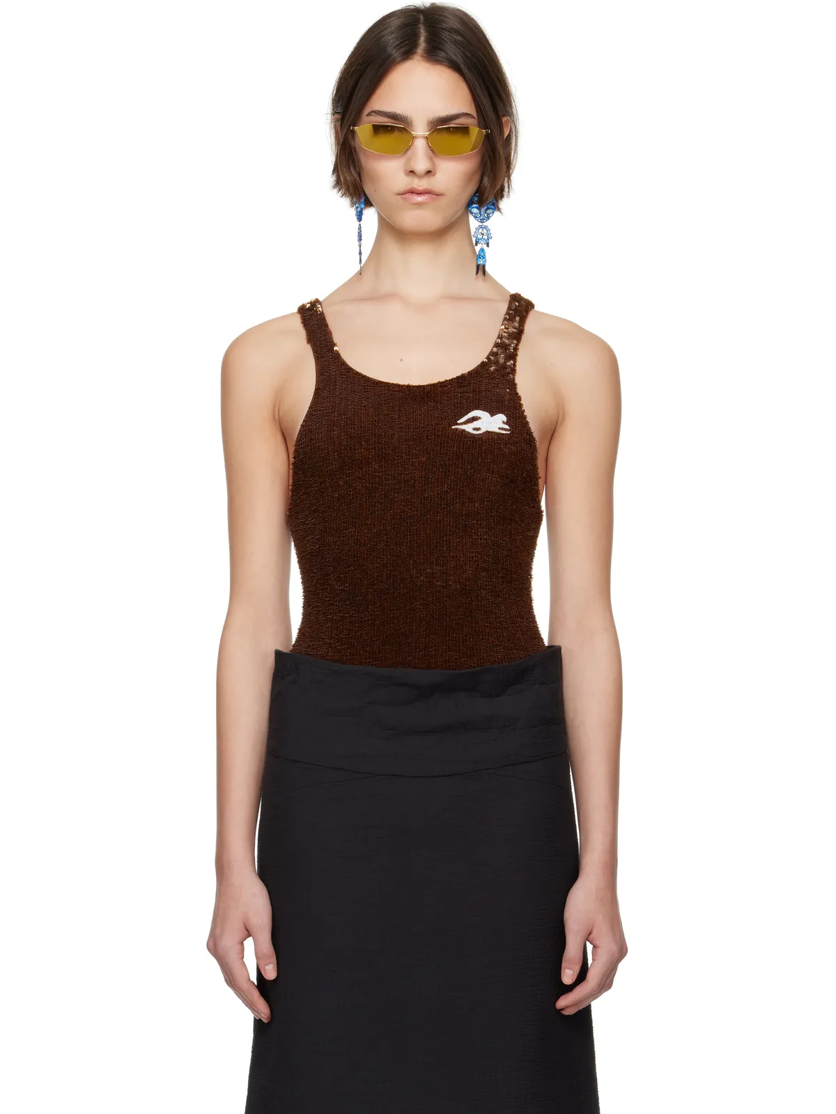 Tory Burch SSENSE限定 Embellished ボディスーツ - 画像1
