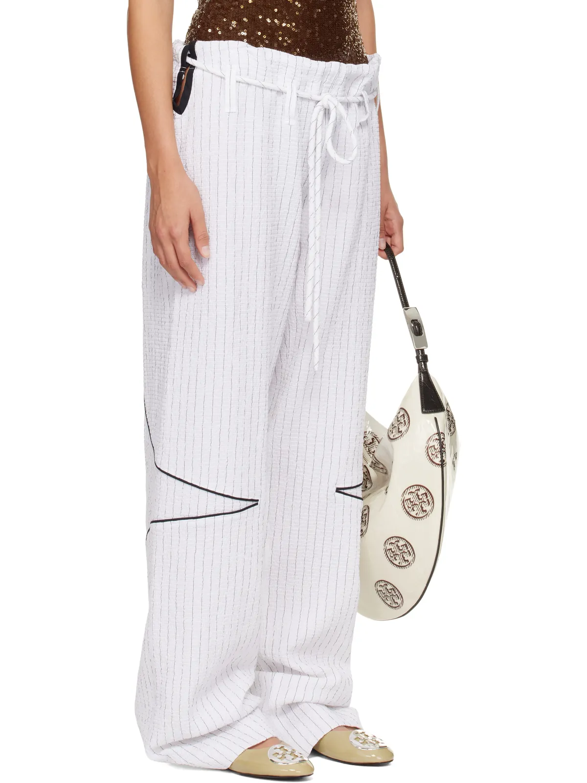 Tory Burch SSENSE限定 Cotton Baggy トラウザーズ - 画像2