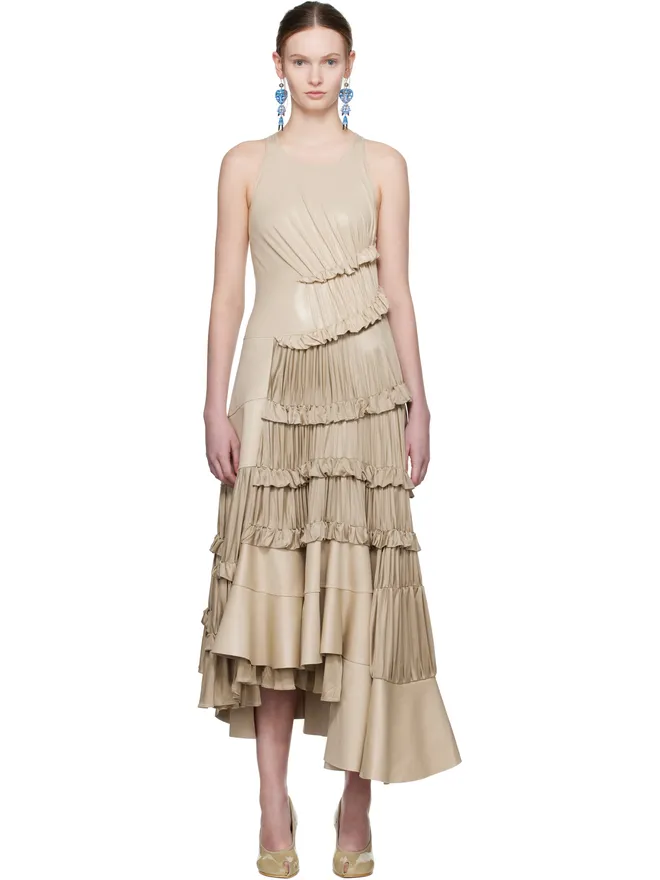 Tory Burch Tory Burch Ruffle Liquid ジャージ ミディアムドレスの商品画像