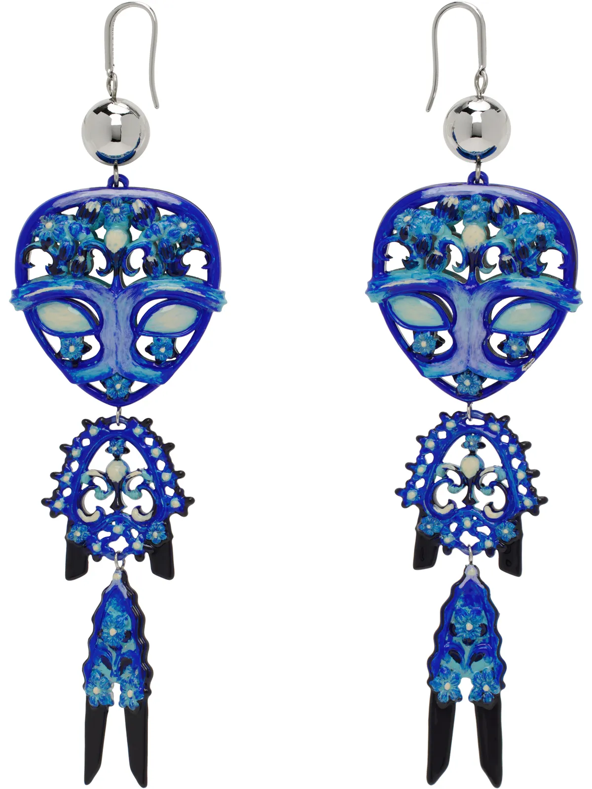 Tory Burch シルバー＆ブルー Alien ピアス - 画像1