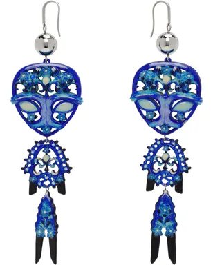 Tory Burch シルバー＆ブルー Alien ピアス - サムネイル1