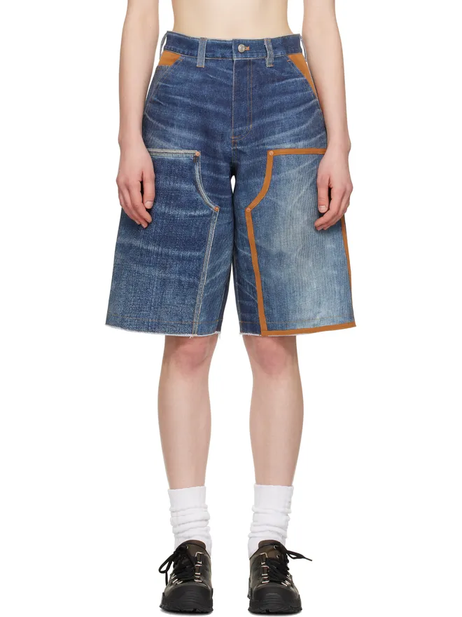 Andersson Bell Andersson Bell トロンプルイユ ダブルニー デニムショートパンツの商品画像