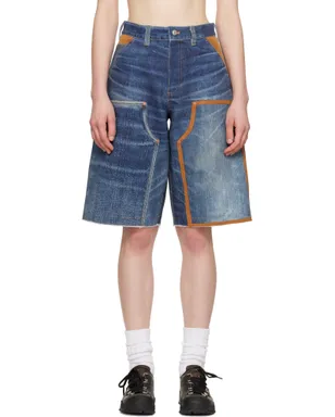 Andersson Bell トロンプルイユ ダブルニー デニムショートパンツ - サムネイル1