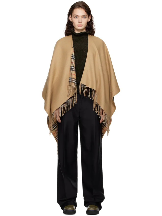Burberry Burberry リバーシブル チェック ウール ケープの商品画像