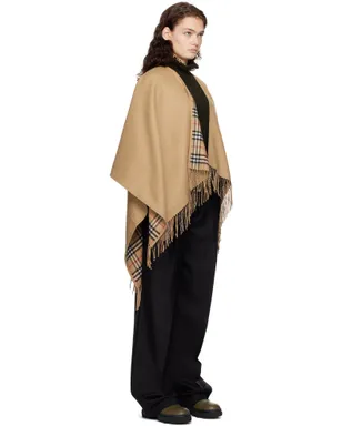Burberry リバーシブル チェック ウール ケープ - サムネイル2