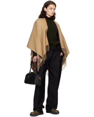 Burberry リバーシブル チェック ウール ケープ - サムネイル4
