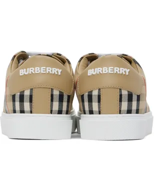 Burberry チェック＆レザー スニーカー - サムネイル2