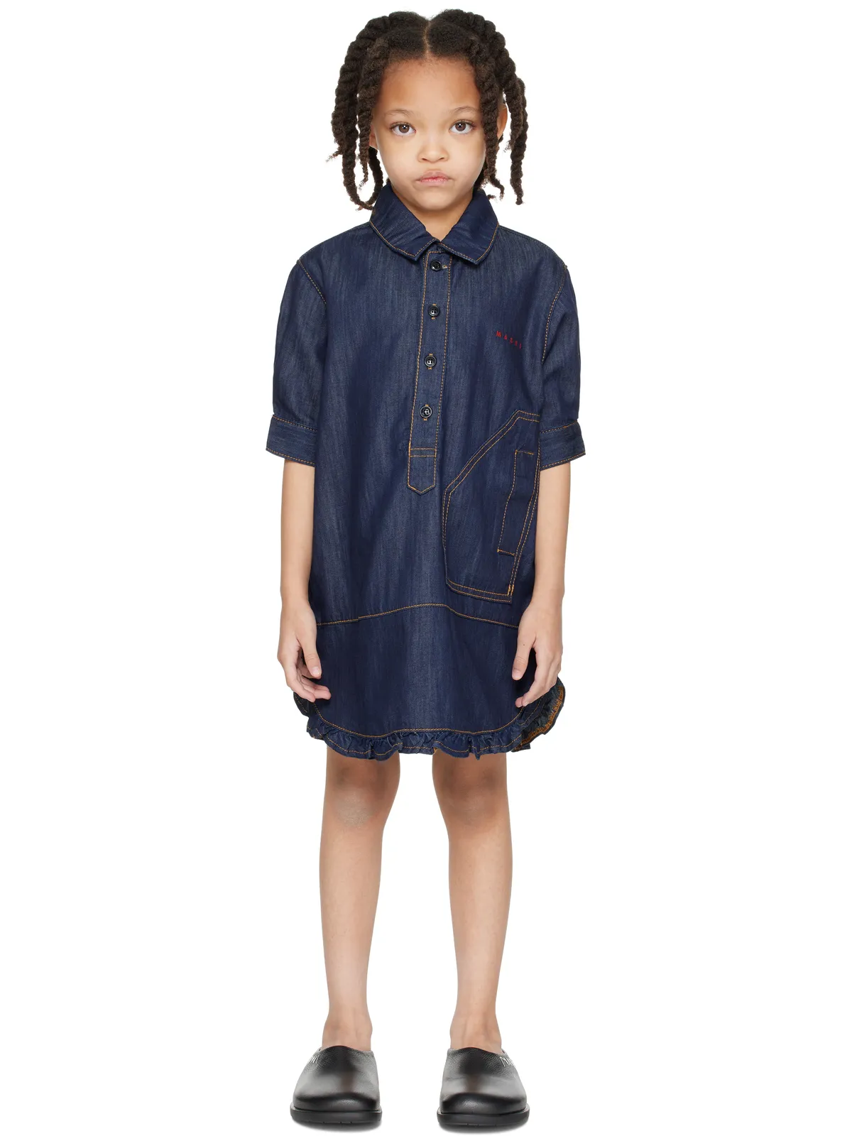 Marni キッズ｜ デニム シャツワンピース - 画像1