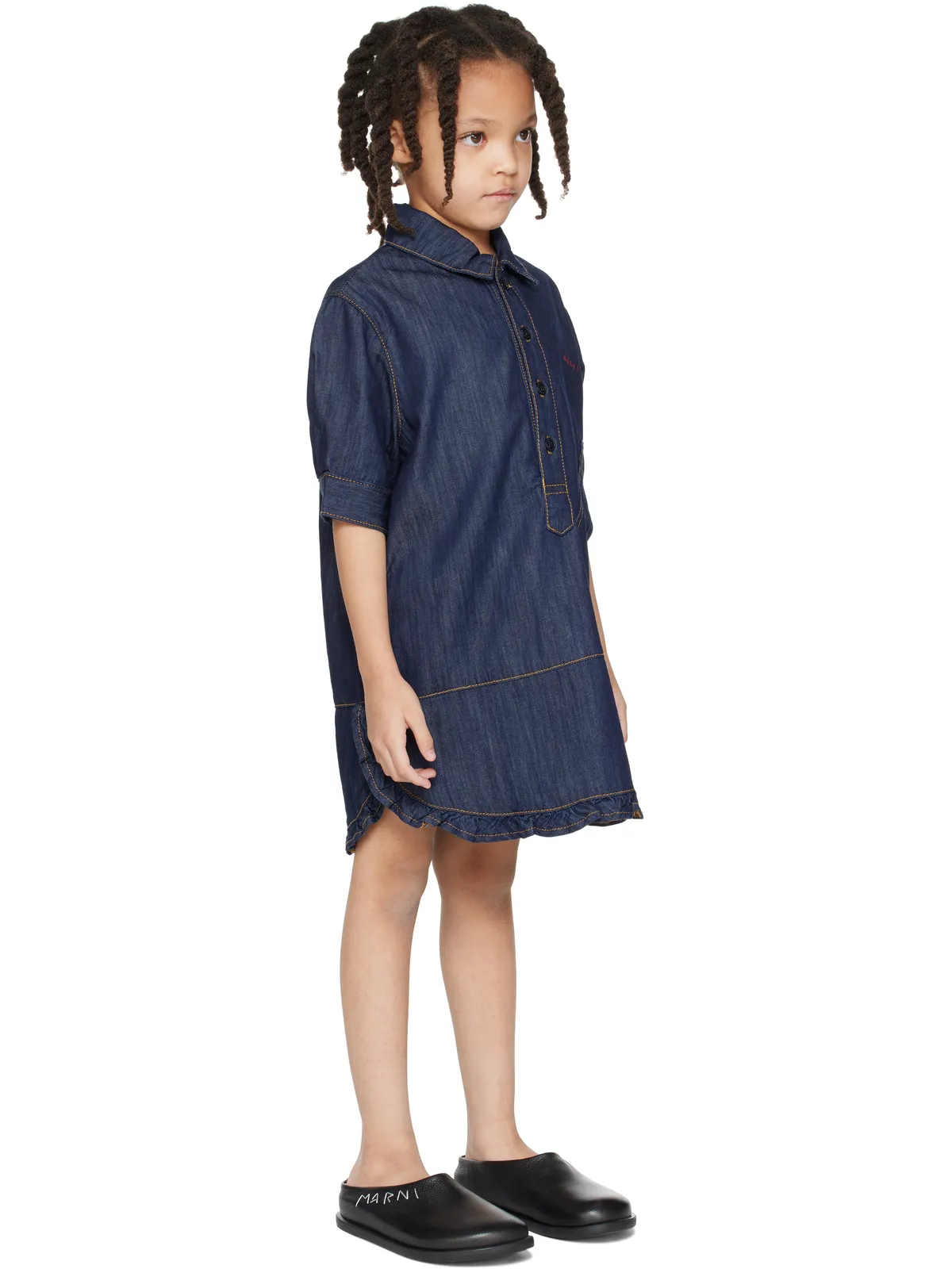 Marni キッズ｜ デニム シャツワンピース - 画像2