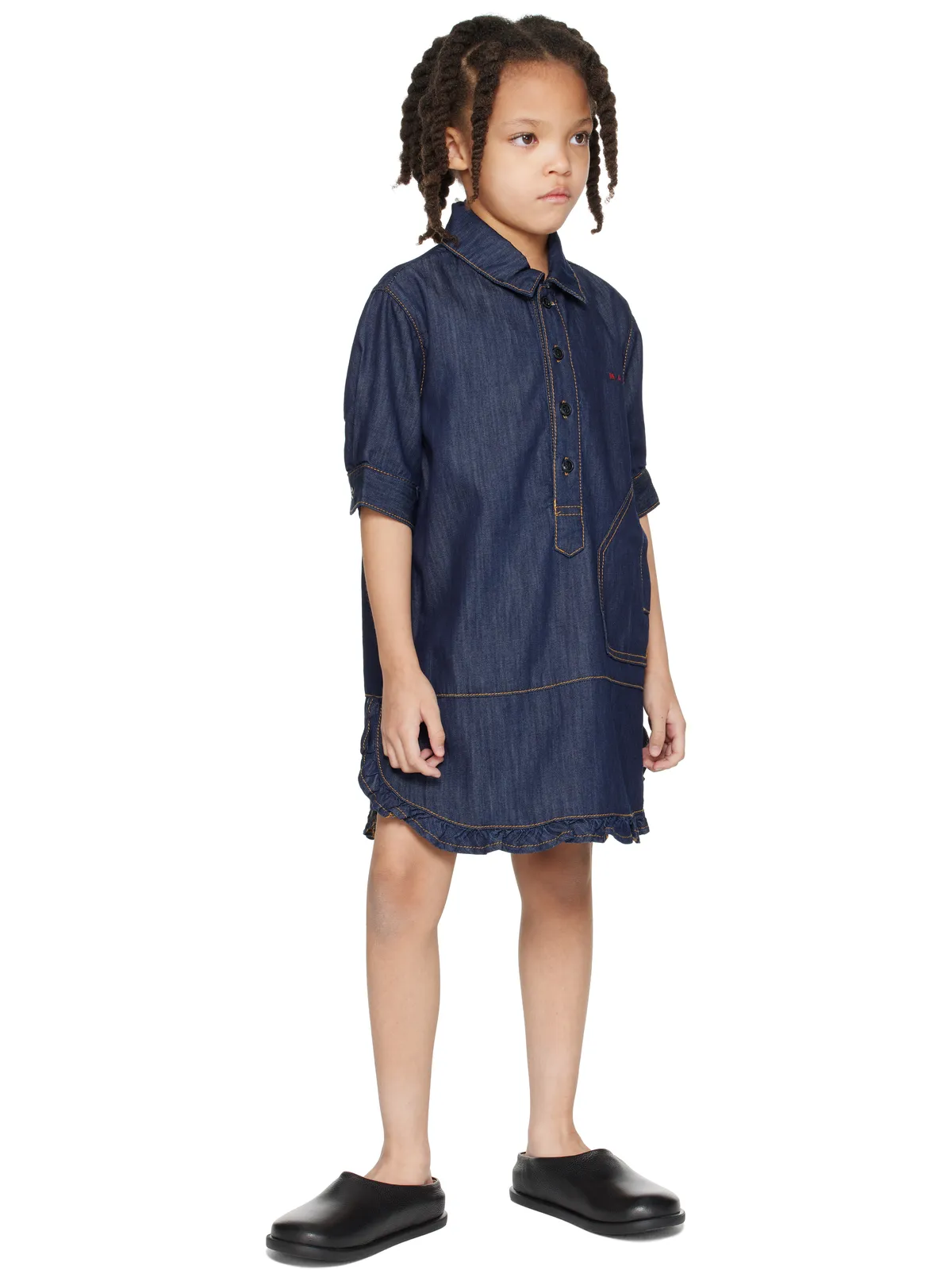 Marni キッズ｜ デニム シャツワンピース - 画像4