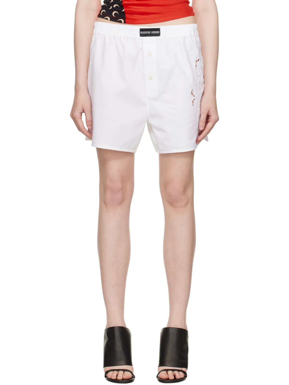 Marine Serre Regenerated Household Linen ショートパンツ - 画像1