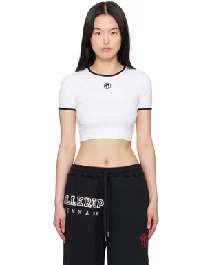 Marine Serre Moon ロゴ ジャージ クロップド Tシャツ - サムネイル1