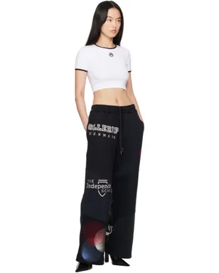 Marine Serre Moon ロゴ ジャージ クロップド Tシャツ - サムネイル4