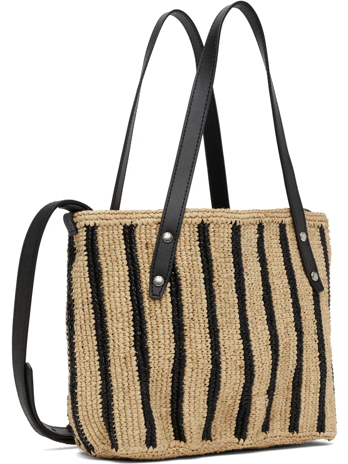 Rag & Bone スモール ストライプ ストロー トートバッグ - 画像3