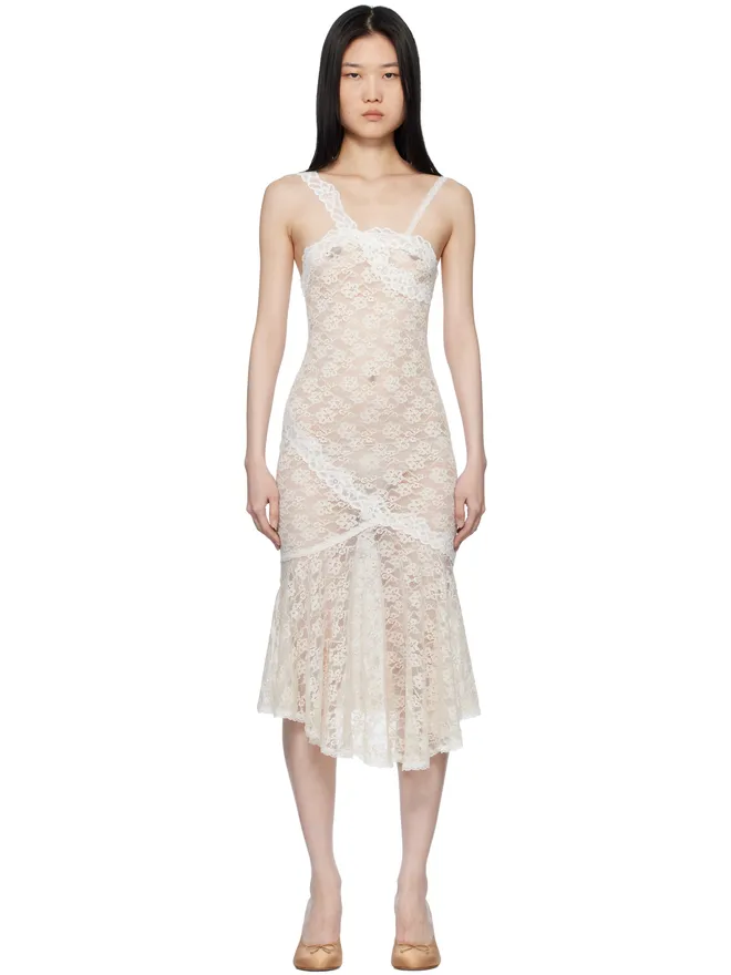 Yuhan Wang Yuhan Wang SSENSE限定 レース ミディアムワンピースの商品画像