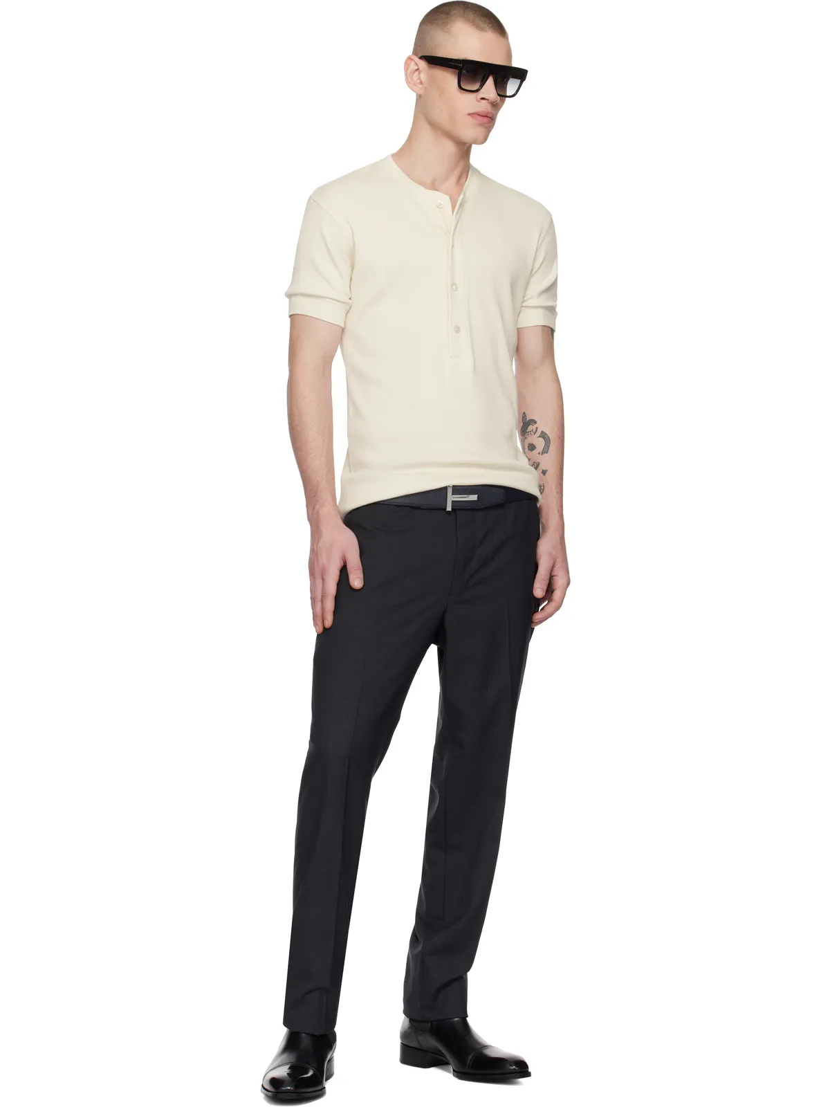 TOM FORD T Icon リバーシブル グレインレザー ベルト - 画像3