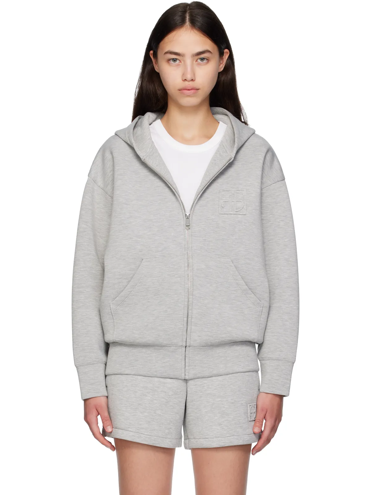 ANINE BING Bond Zip Up Framed モノグラム フーディ - 画像1