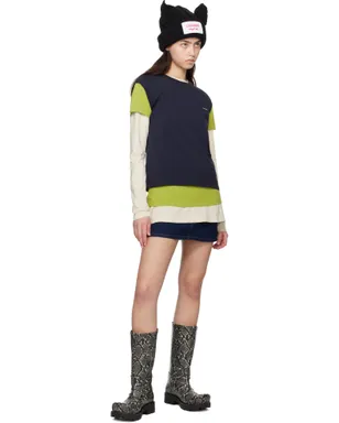 Charles Jeffrey LOVERBOY ニット パッチ デニム ミニスカート - サムネイル4