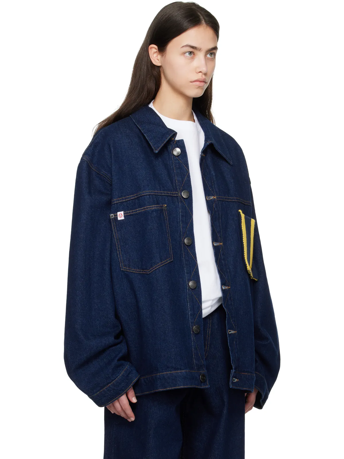 Charles Jeffrey LOVERBOY ニット パッチ カーゴ デニムジャケット - 画像2