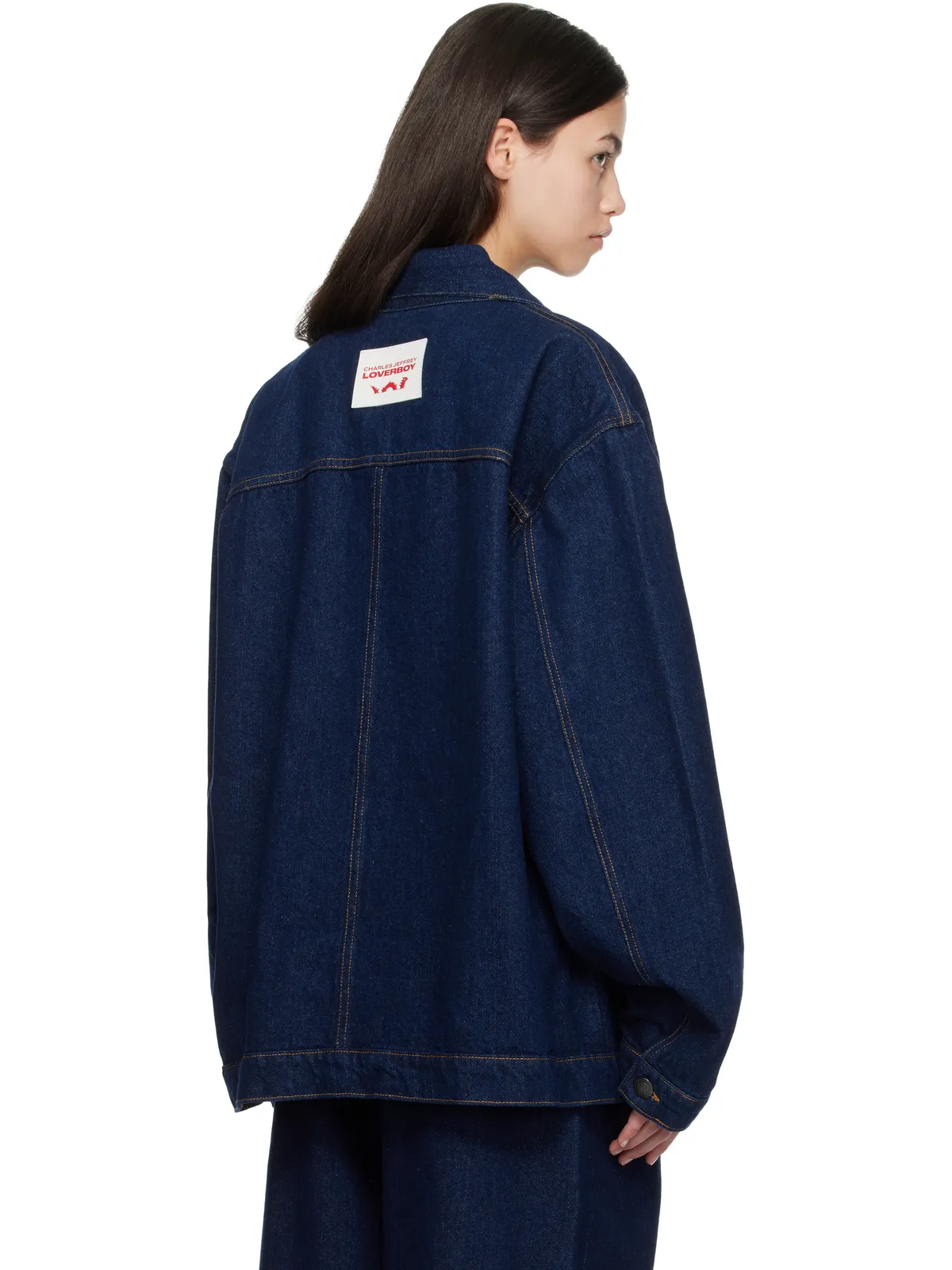 Charles Jeffrey LOVERBOY ニット パッチ カーゴ デニムジャケット - 画像3